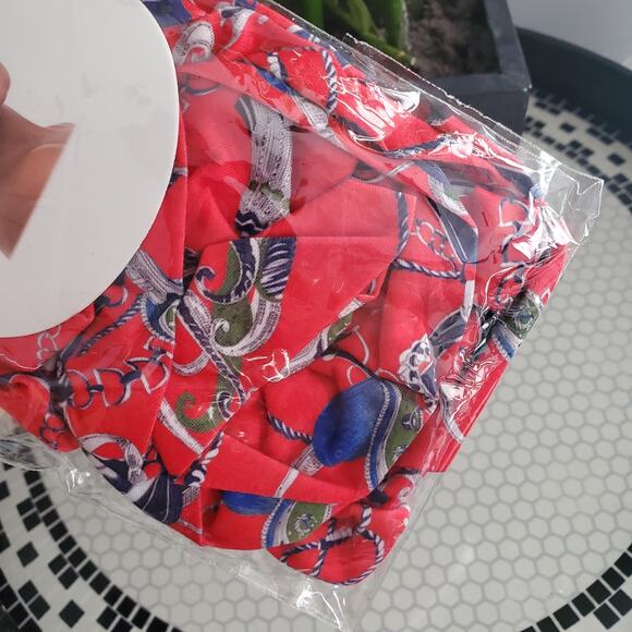 Ana Beauty New York Red Navy Blue Hair Turban Cap Size OSFM - Picture 3 of 3